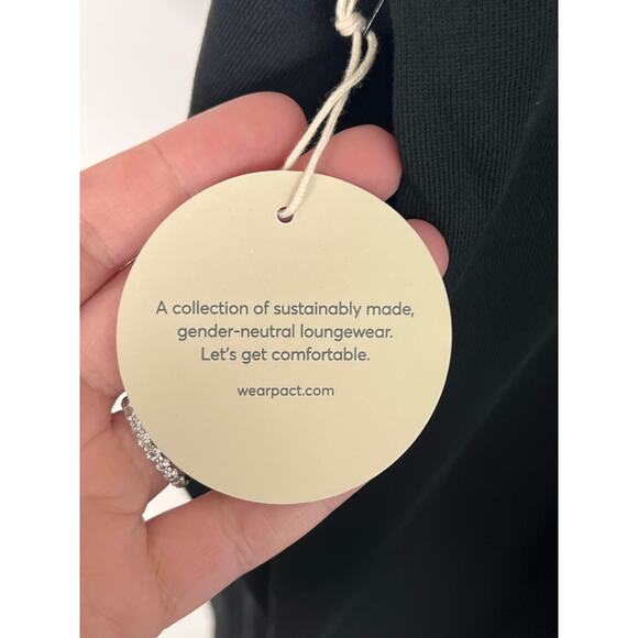 Pact One For All Organic Cotton Long Sleeve Full Zip Hoodie Black Unisex Size S - Picture 8 of 9